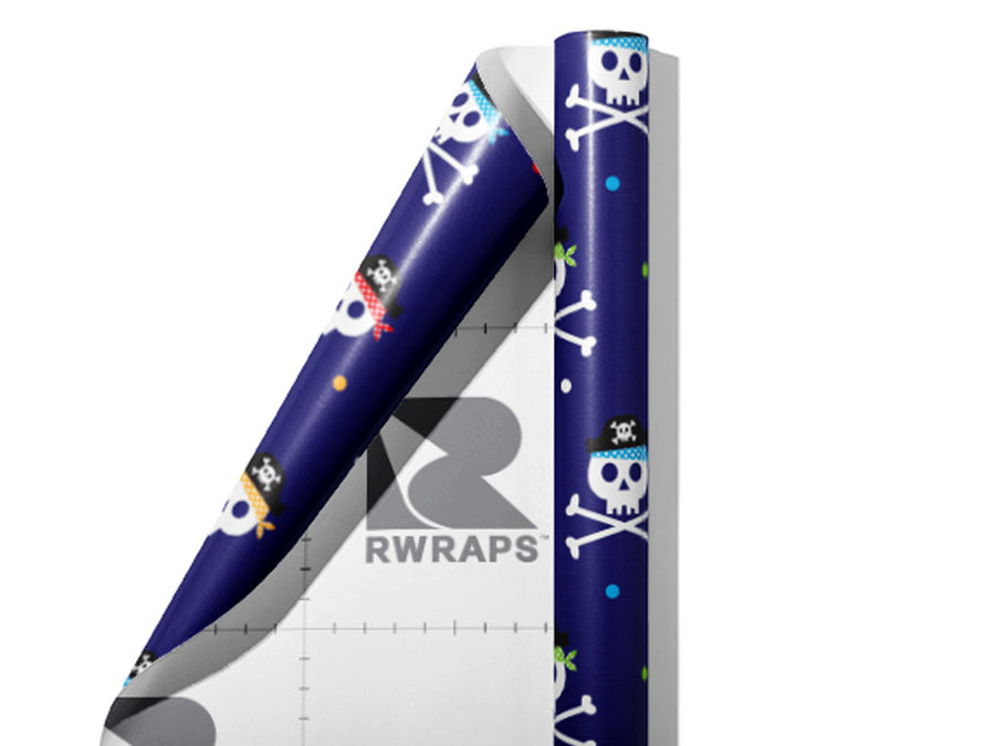 Jolly Roger Pirate Wrap Film Sheets~Rwraps Series 914 Jolly Roger Pirate Scrolled Sheet~3