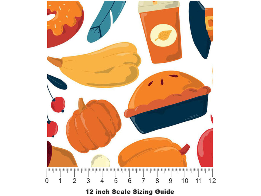 Joyful Bounty Americana Vinyl Film Pattern Size 12 inch Scale~Rwraps Joyful Bounty Americana Sizing Chart~3