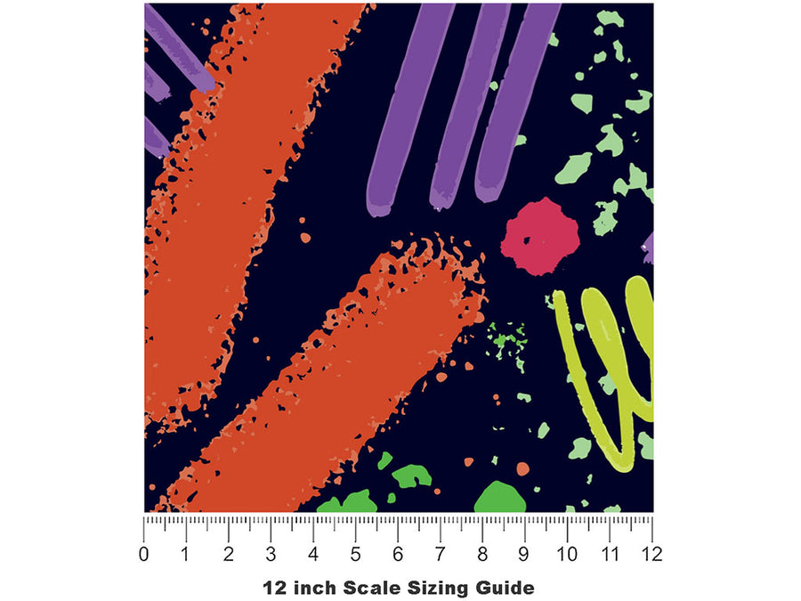 Jump Around Retro Vinyl Film Pattern Size 12 inch Scale~Rwraps Jump Around Retro Sizing Chart~2