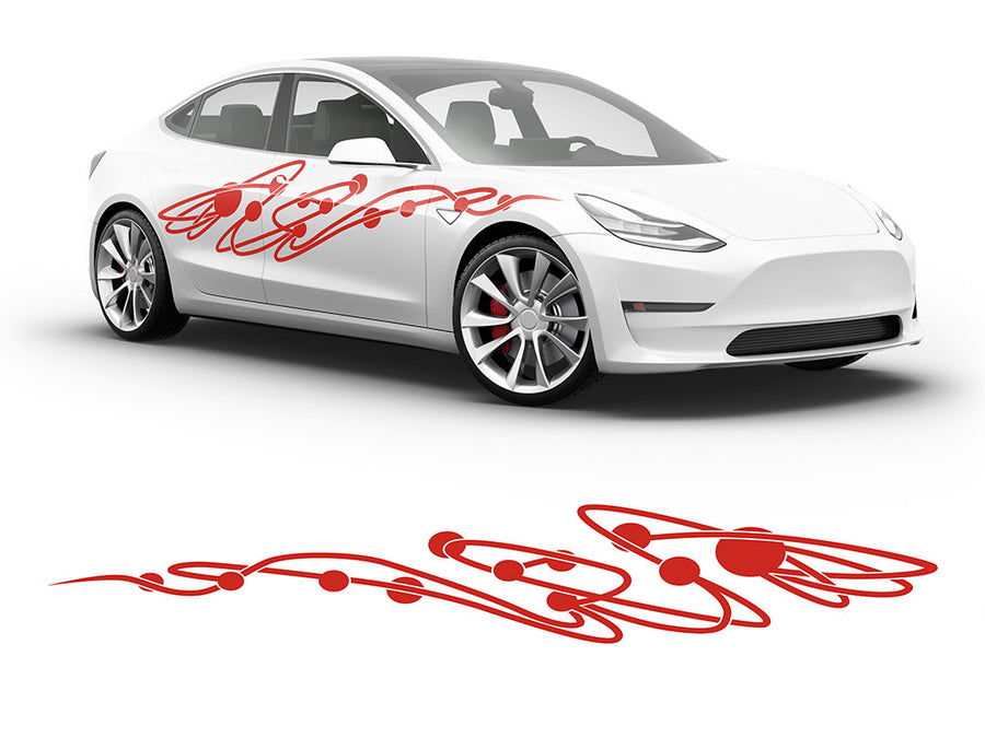 3M Light Red Jupiter Body Graphic~Full Side Auto Decal Kit~0