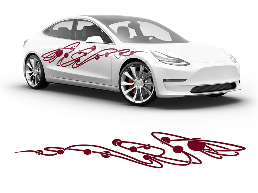 3M Burgundy Jupiter Body Graphic~Full Side Auto Decal Kit~0