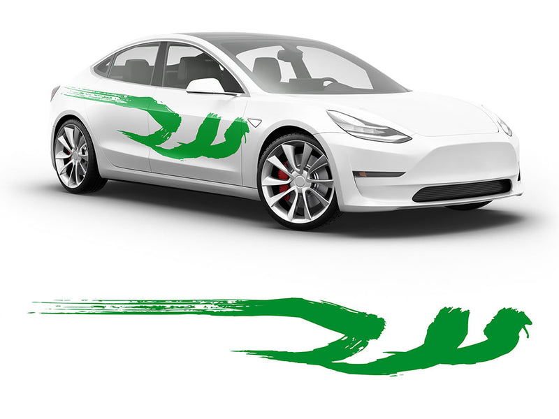 3M Bright Green Kanji Body Graphic~Full Side Auto Decal Kit~0