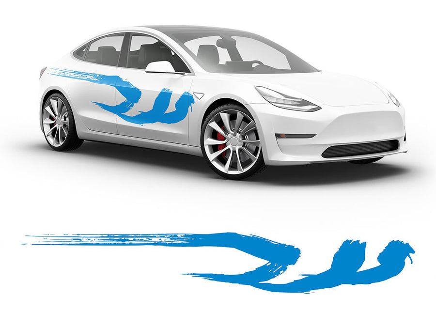 3M Light Blue Kanji Body Graphic~Full Side Auto Decal Kit~0