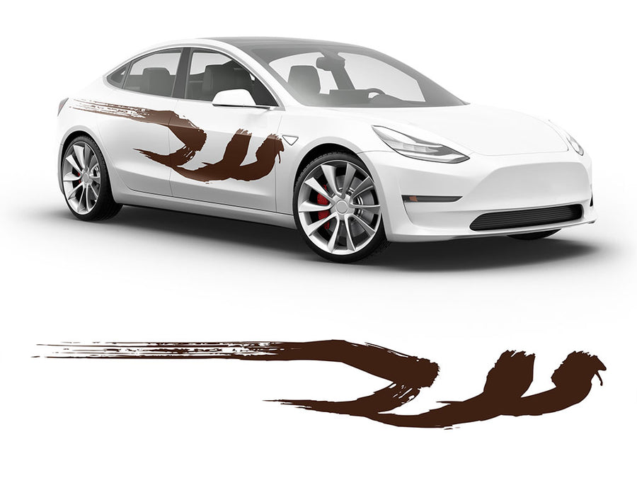 3M Brown Kanji Body Graphic~Full Side Auto Decal Kit~0