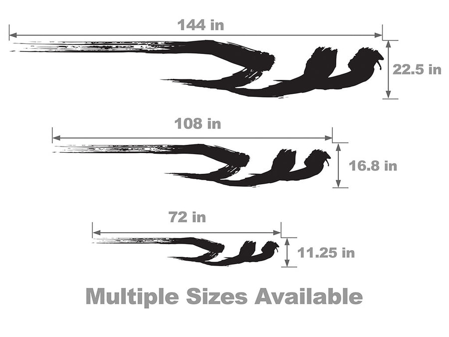 Kanji Vehicle Body Graphic Size Chart