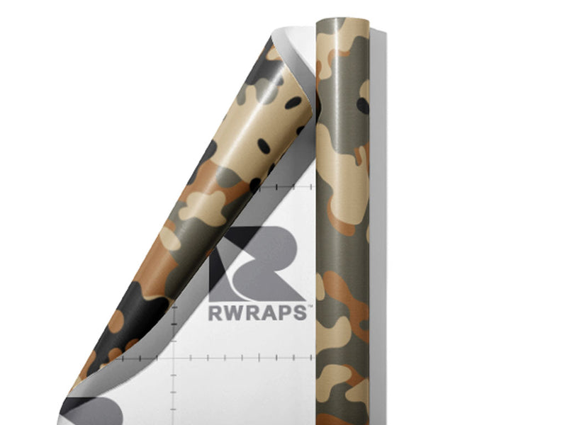 Khaki Woodland Camouflage Wrap Film Sheets~Rwraps Series 914 Khaki Woodland Camouflage Scrolled Sheet~3
