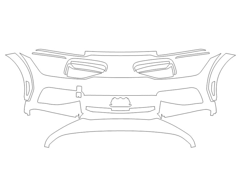 ev6 3M Clear Bra Bumper Precut PPF Diagram