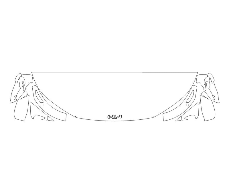 ev6 Avery Dennison Clear Bra Hood Precut PPF Diagram