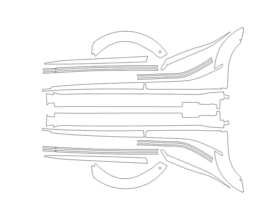ev6 Avery Dennison Clear Bra Door Cup Precut PPF Diagram