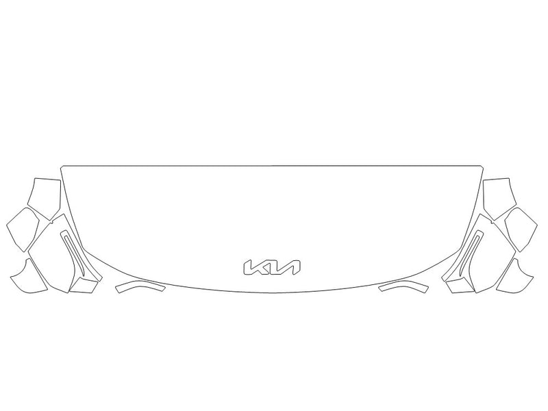 ev9 3M Clear Bra Hood Precut PPF Diagram