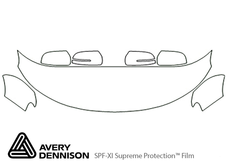 forte Avery Dennison Clear Bra Hood Precut PPF Diagram