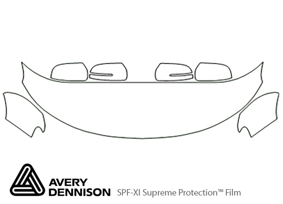 forte Avery Dennison Clear Bra Hood Precut PPF Diagram