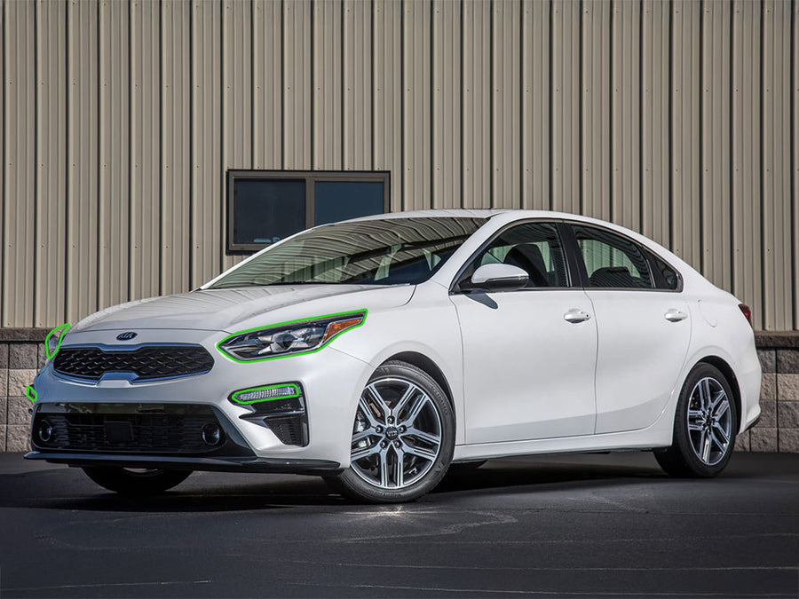 kia forte 2017-2018 (sedan) Headlight Protection Installation Location