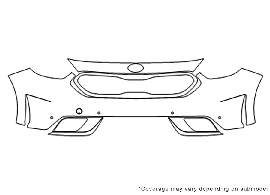 niro 3M Clear Bra Bumper Precut PPF Diagram