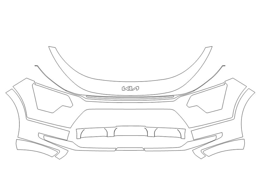 niro 3M Clear Bra Bumper Precut PPF Diagram