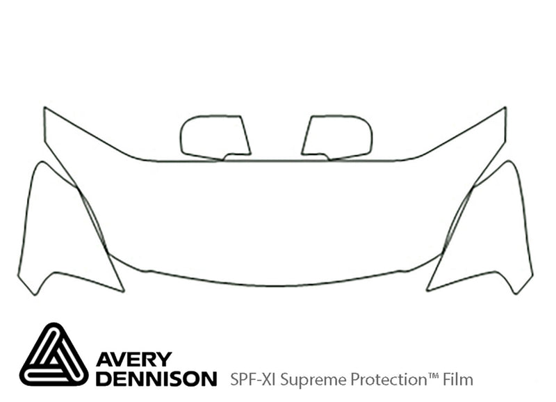 optima Avery Dennison Clear Bra Hood Precut PPF Diagram