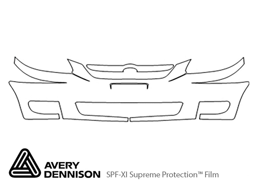 rio Avery Dennison Clear Bra Bumper Precut PPF Diagram