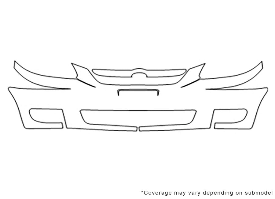 rio Avery Dennison Clear Bra Bumper Precut PPF Diagram