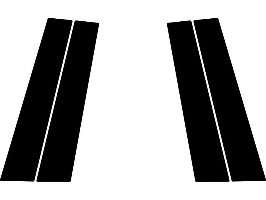 kia rio 2012-2017 (sedan) Matte Black Pillar Trim Diagram