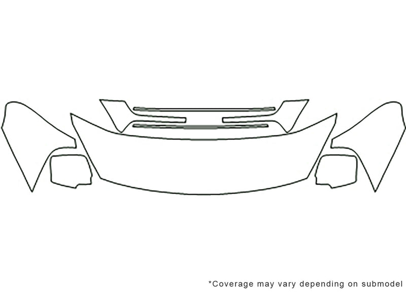 sedona 3M Clear Bra Hood Precut PPF Diagram