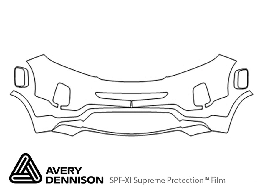 sorento Avery Dennison Clear Bra Bumper Precut PPF Diagram