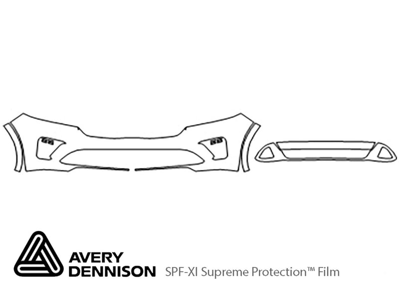 sorento Avery Dennison Clear Bra Bumper Precut PPF Diagram