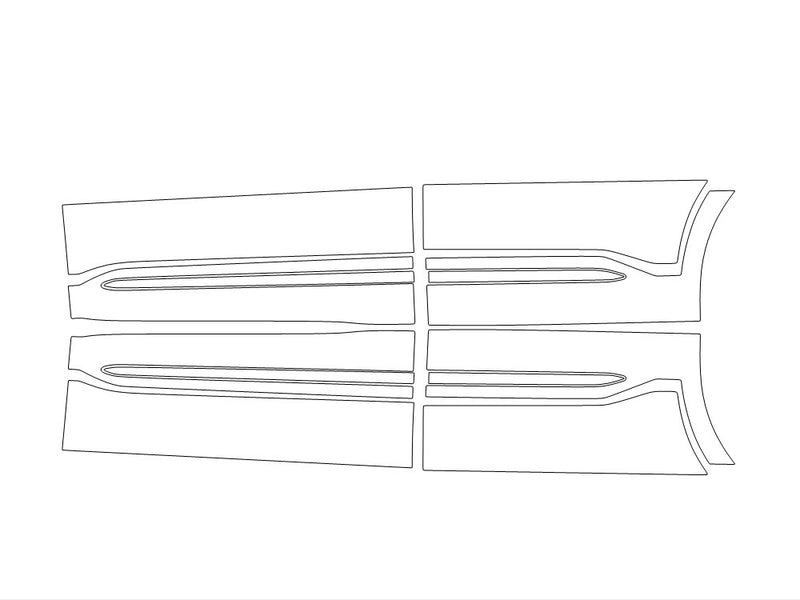 sorento Avery Dennison Clear Bra Door Cup Precut PPF Diagram