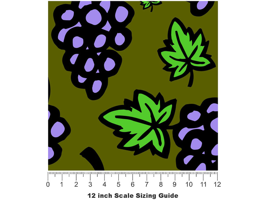 Kyoho Crunch Fruit Vinyl Film Pattern Size 12 inch Scale~Rwraps Kyoho Crunch Fruit Sizing Chart~2