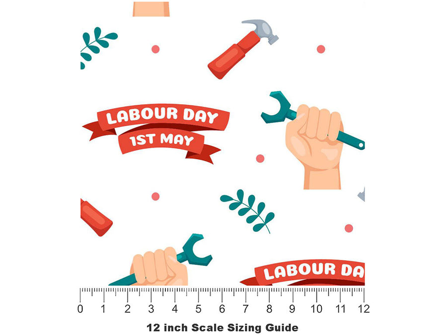 Labor Day Americana Vinyl Film Pattern Size 12 inch Scale~Rwraps Labor Day Americana Sizing Chart~3
