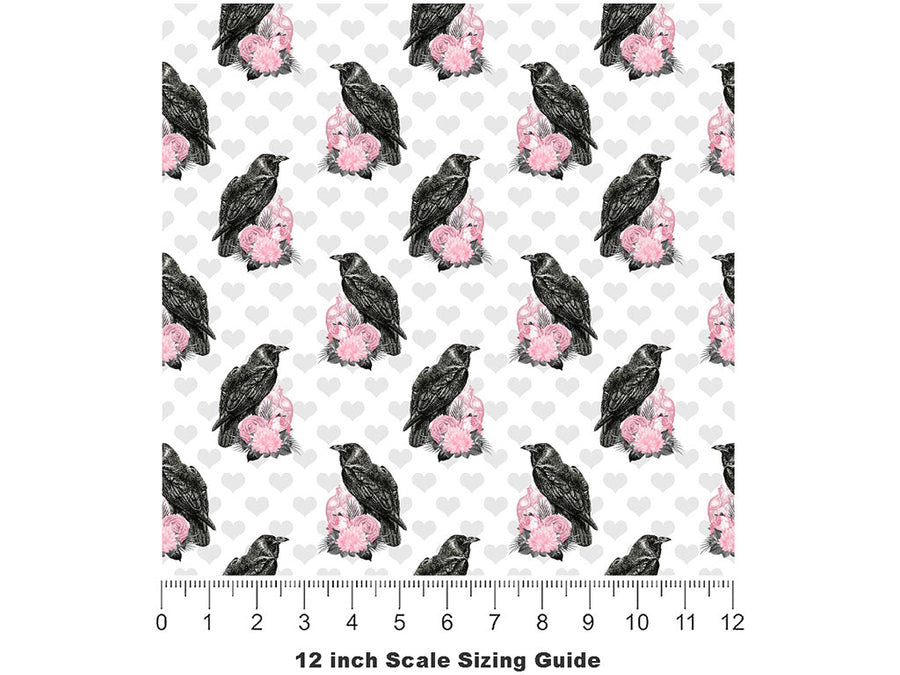 Lamenting Ravens Gothic Vinyl Film Pattern Size 12 inch Scale~Rwraps Lamenting Ravens Gothic Sizing Chart~2