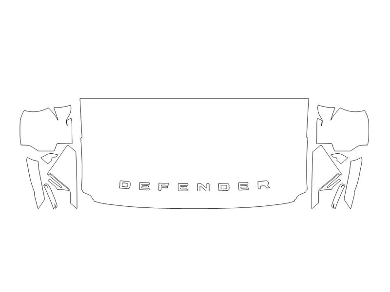 land-rover defender Avery Dennison Clear Bra Hood Precut PPF Diagram
