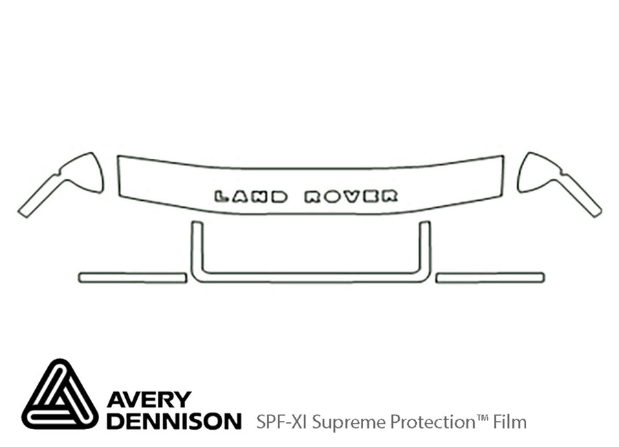 discovery ii Avery Dennison Clear Bra Hood Precut PPF Diagram