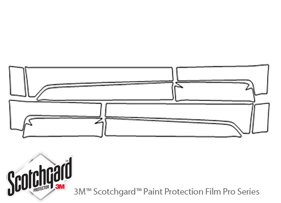 lr2 3M Clear Bra Door Cup Precut PPF Diagram