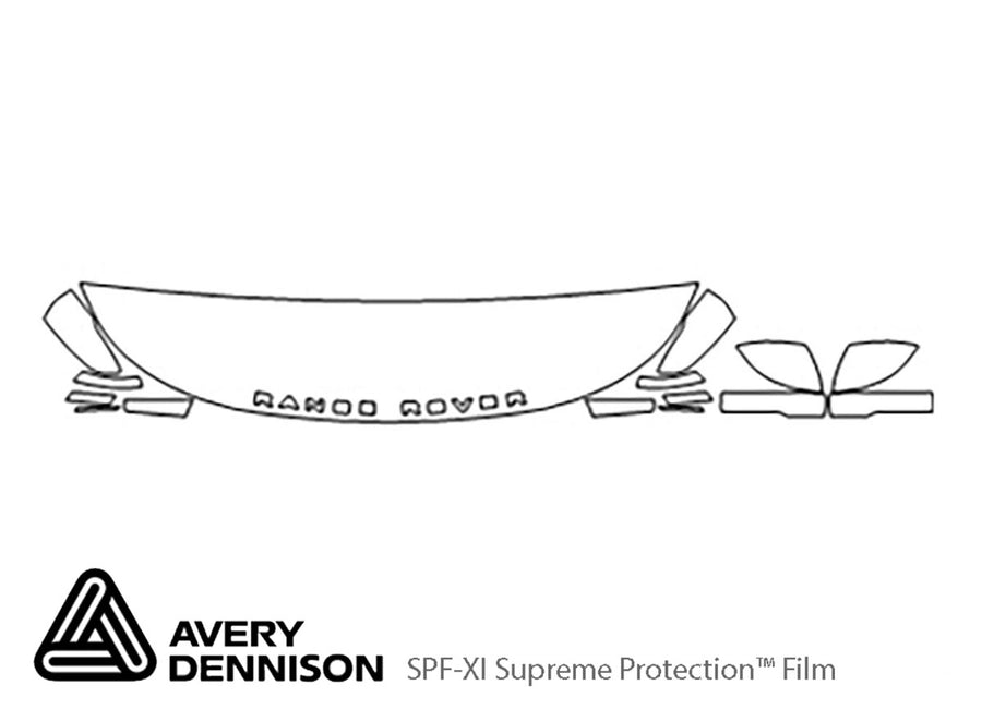 range rover Avery Dennison Clear Bra Hood Precut PPF Diagram