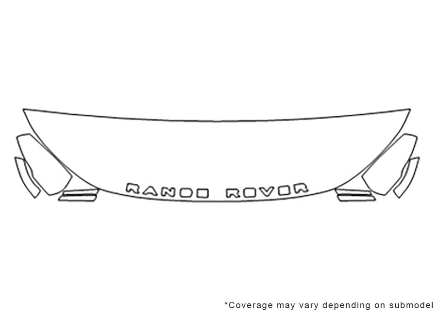range rover evoque Avery Dennison Clear Bra Hood Precut PPF Diagram