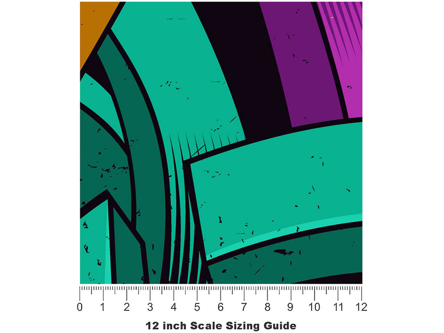 Large Burner Graffiti Vinyl Film Pattern Size 12 inch Scale~Rwraps Large Burner Graffiti Sizing Chart~2