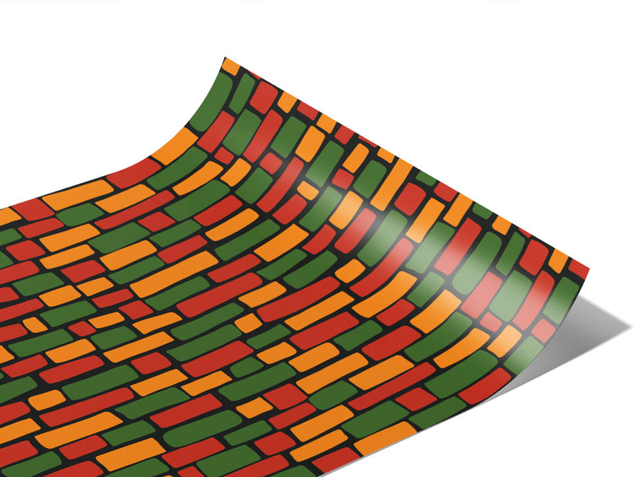 Large Rastafarian Brick Vinyl Wraps~Rwraps Series 914 Digitally Printed Vinyl Wrap~1