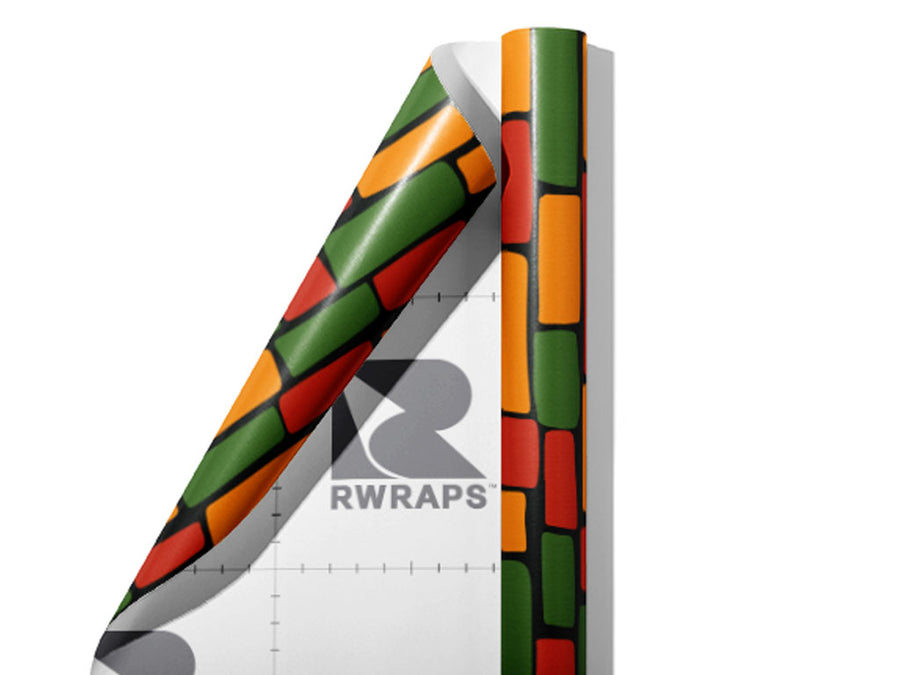 Large Rastafarian Brick Wrap Film Sheets~Rwraps Series 914 Large Rastafarian Brick Scrolled Sheet~4