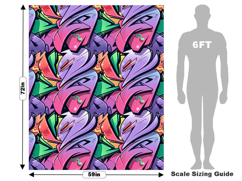 Large Twisted Sister Graffiti Vehicle Wrap Scale~Rwraps Series 914 Large Twisted Sister Graffiti Measurements~1
