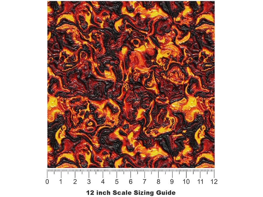 Lava Tube Lava Vinyl Film Pattern Size 12 inch Scale~Rwraps Lava Tube Lava Sizing Chart~2