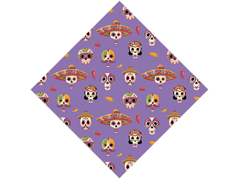 Lavender Calaveras Day of the Dead Vinyl Wrap Pattern