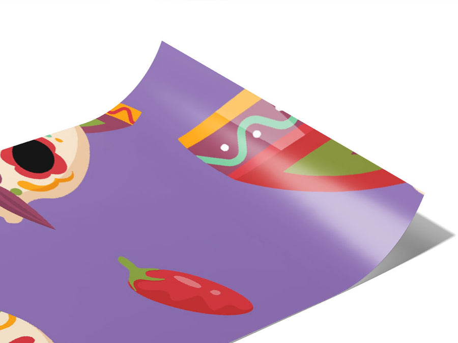 Lavender Calaveras Day of the Dead Vinyl Wraps~Rwraps Series 914 Digitally Printed Vinyl Wrap~0