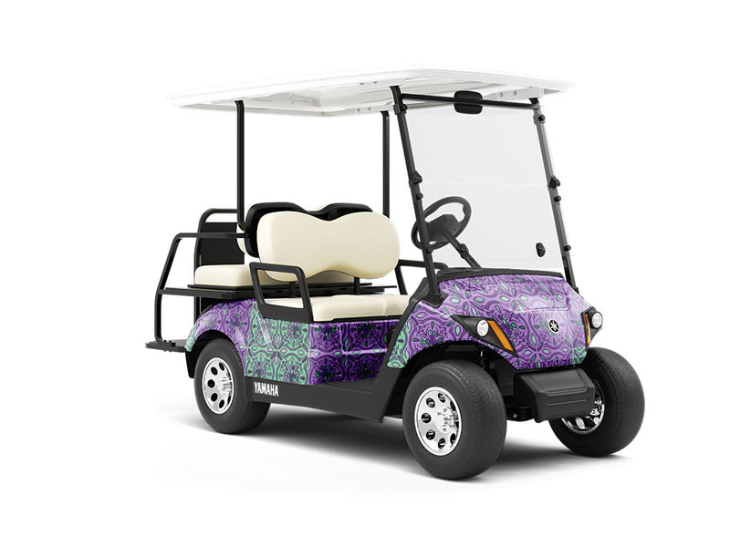 Lavender Tile Wrapped Golf Cart
