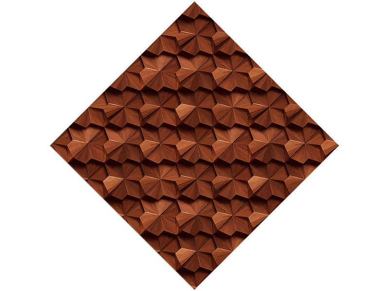 Layered Flowers Wooden Parquet Vinyl Wrap Pattern