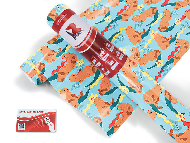 lazy otters salt water Craft Vinyl Roll