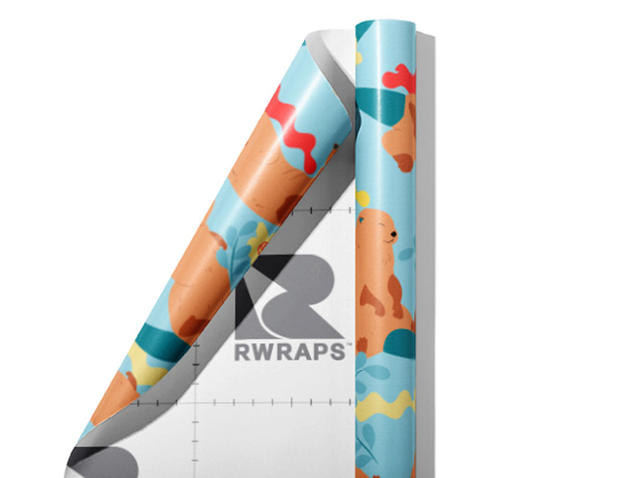 Lazy Otters Marine Life Wrap Film Sheets~Rwraps Series 914 Lazy Otters Marine Life Scrolled Sheet~3