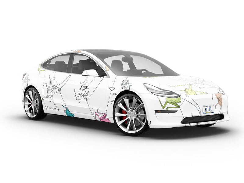 Leaping Pastels Bug Vehicle Vinyl Wrap