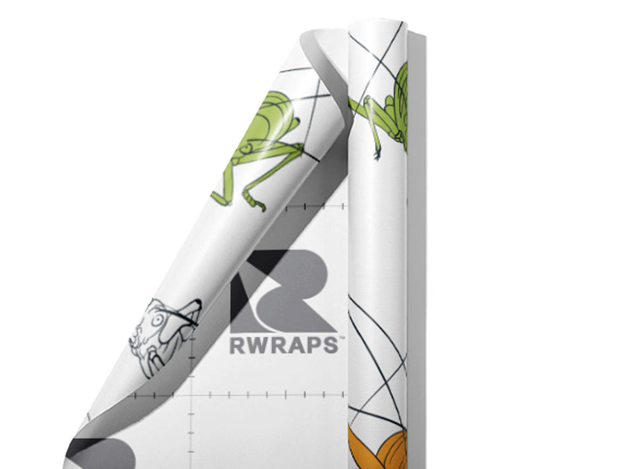 Leaping Pastels Bug Wrap Film Sheets~Rwraps Series 914 Leaping Pastels Bug Scrolled Sheet~3