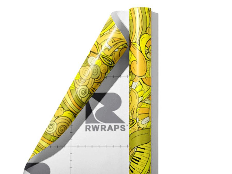 Lemon Chords Music Wrap Film Sheets~Rwraps Series 914 Lemon Chords Music Scrolled Sheet~3