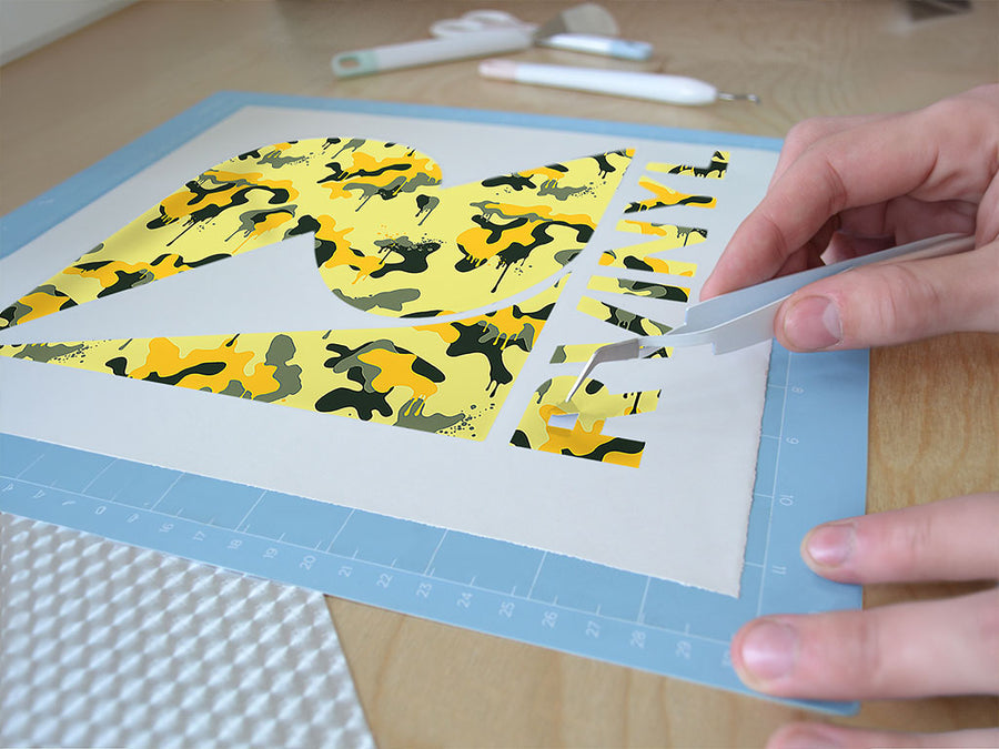 lemon graffiti camouflage Easy Weed Craft Vinyl